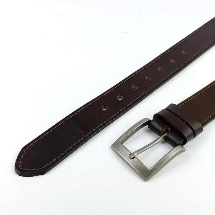 detail Pánský opasek Jeans Pennybelts hnědý - šířka 38 mm