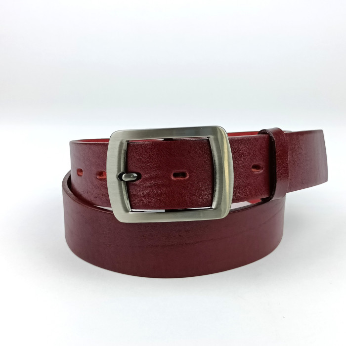 detail Dámský opasek Jeans Pennybelts vínový - šířka 38 mm