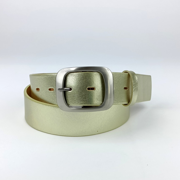 detail Dámský opasek Jeans Pennybelts zlatý - šířka 38 mm