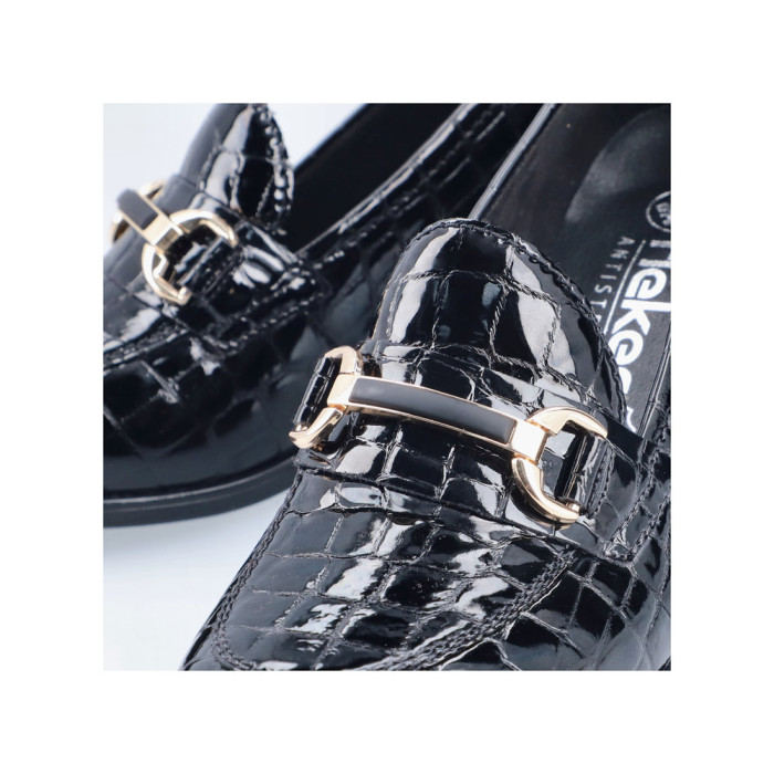 detail Dámské mokasíny Rieker 50101-00 černé