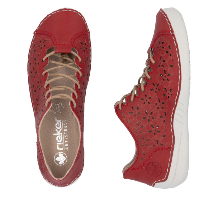 detail Dámské baleríny Rieker 52518-33 červené