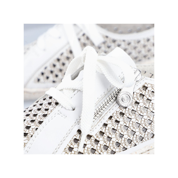 detail Dámské polobotky Rieker 54516-80 bílé