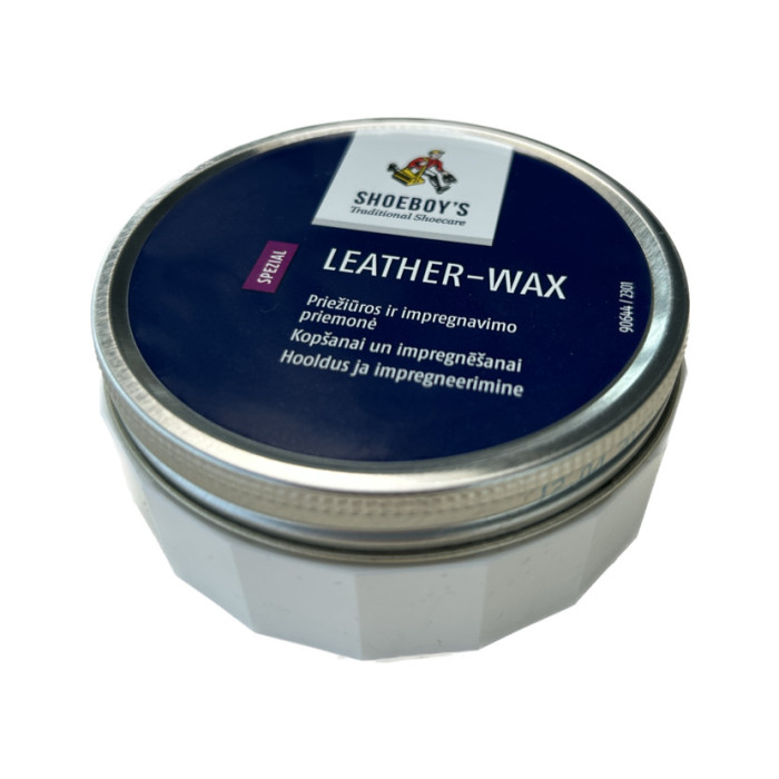 detail Vosk na hladkou a maštěnou useň LEATHER WAX SHOEBOY’S kelímek 150 ml
