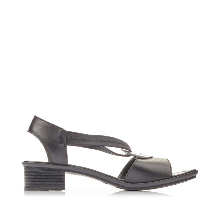detail Dámské sandály na podpatku Rieker 62662-01 černé