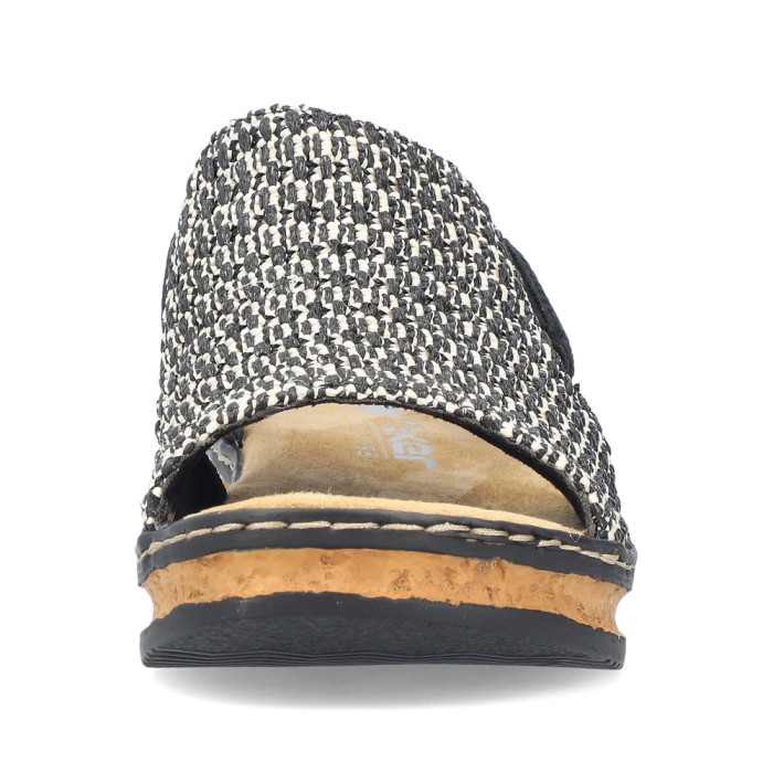 detail Dámské sandály na klínku Rieker 62971-00 černé