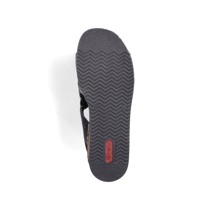 detail Dámské sandály na klínku Rieker 62971-00 černé