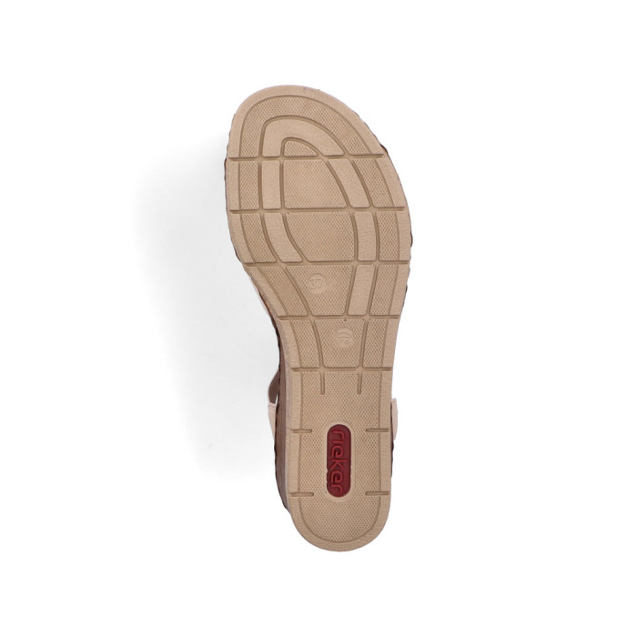 detail Dámské sandály na klínku Rieker 63778-31 béžové