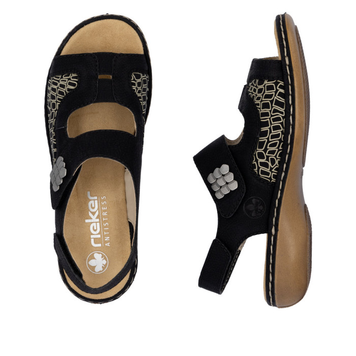 detail Dámské sandály Rieker 65989-01 černé