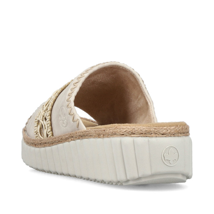 detail Dámské pantofle na klínku Rieker 69278-60 béžové