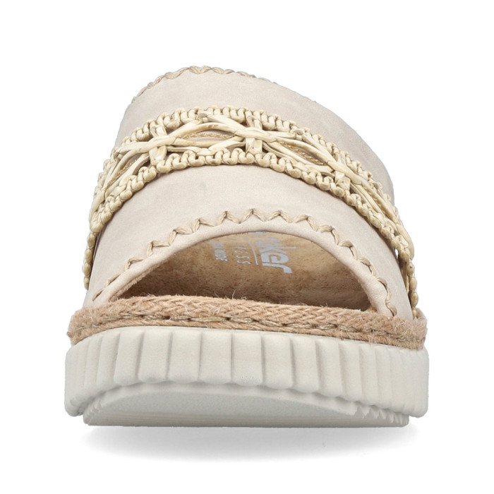 detail Dámské pantofle na klínku Rieker 69278-60 béžové