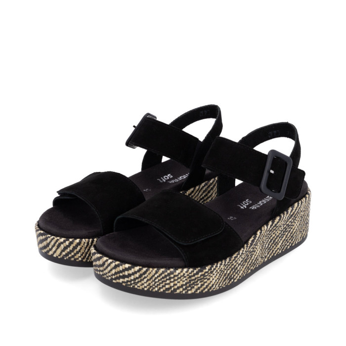 detail Dámské sandály na platformě Remonte D1N54-02 černé