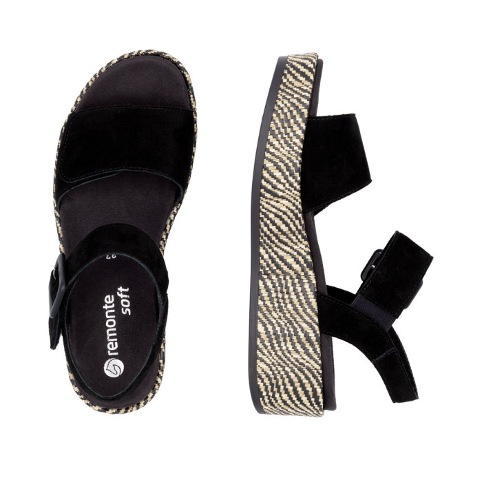 detail Dámské sandály na platformě Remonte D1N54-02 černé