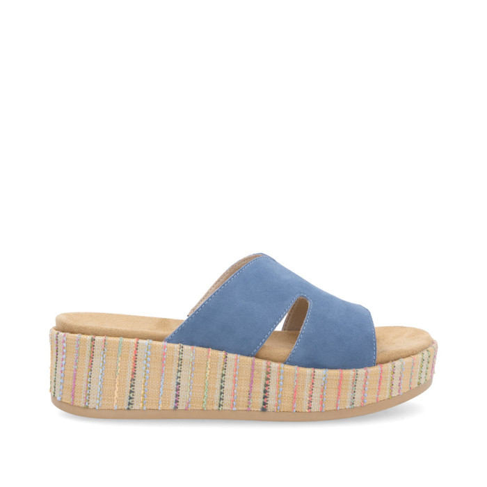 detail Dámské pantofle na klínku Remonte D1N55-14 modré