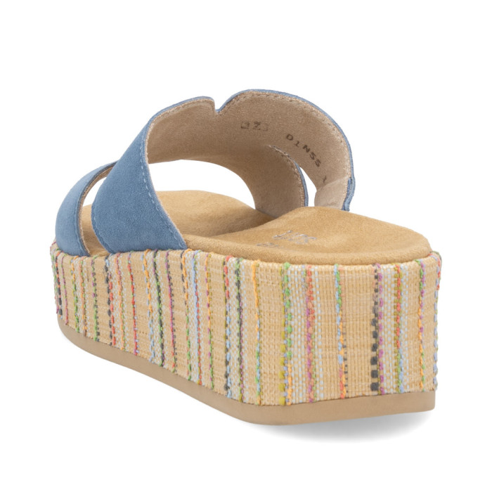 detail Dámské pantofle na klínku Remonte D1N55-14 modré