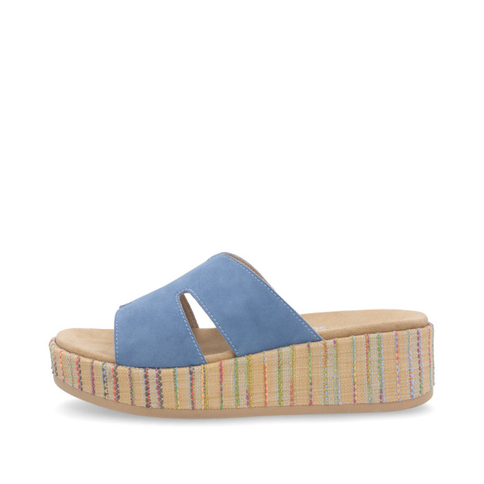 detail Dámské pantofle na klínku Remonte D1N55-14 modré