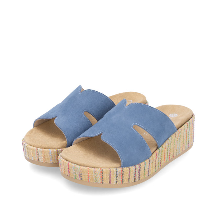 detail Dámské pantofle na klínku Remonte D1N55-14 modré