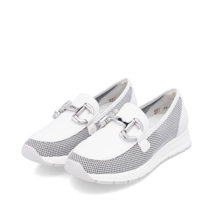 detail Dámské mokasíny na klínku Remonte D2G02-80 bílé