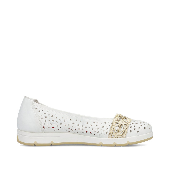 detail Dámské baleríny na klínku Rieker L3062-80 bílé