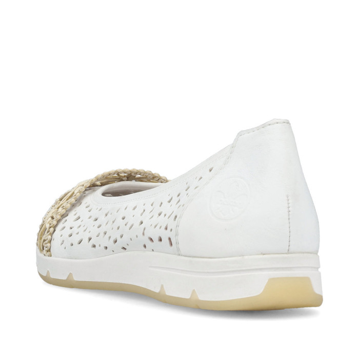 detail Dámské baleríny na klínku Rieker L3062-80 bílé