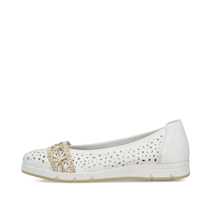 detail Dámské baleríny na klínku Rieker L3062-80 bílé