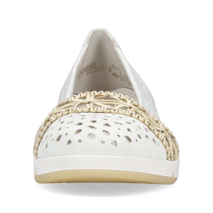 detail Dámské baleríny na klínku Rieker L3062-80 bílé