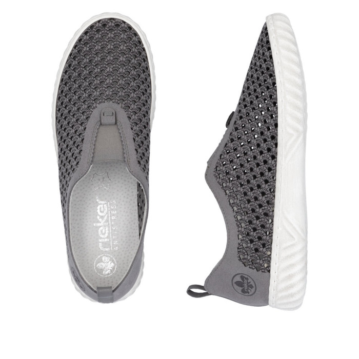 detail Dámské polobotky Rieker N0965-43 šedé