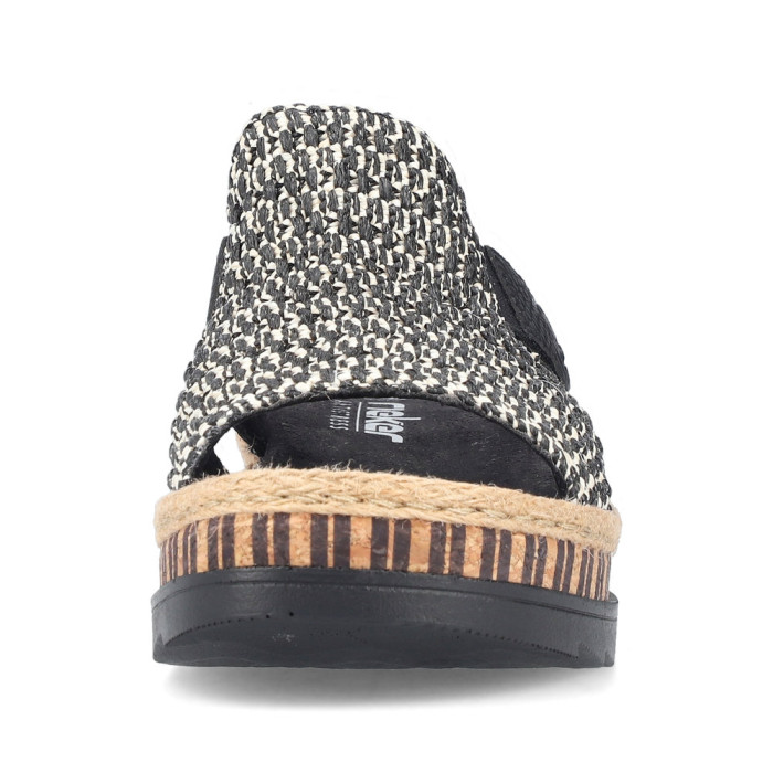 detail Dámské pantofle na klínku Rieker V7953-00 černé