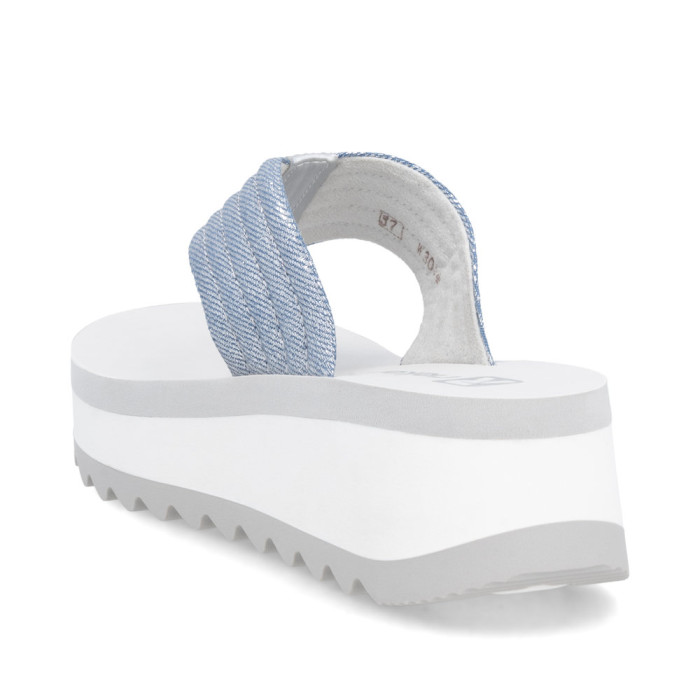 detail Dámské žabky na klínku Rieker W3054-14 modré