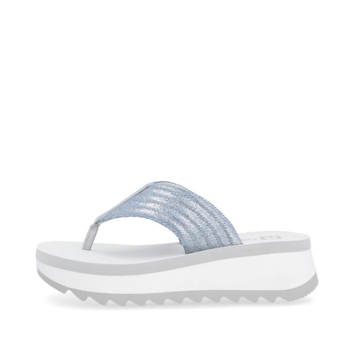 detail Dámské žabky na klínku Rieker W3054-14 modré